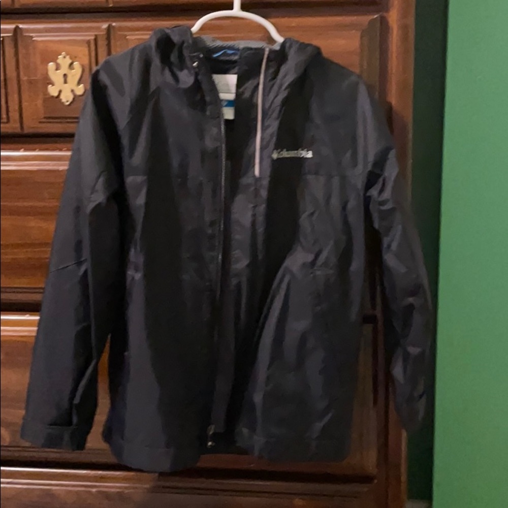 Columbia Wind Breaker Black with Hood XXS 4-5